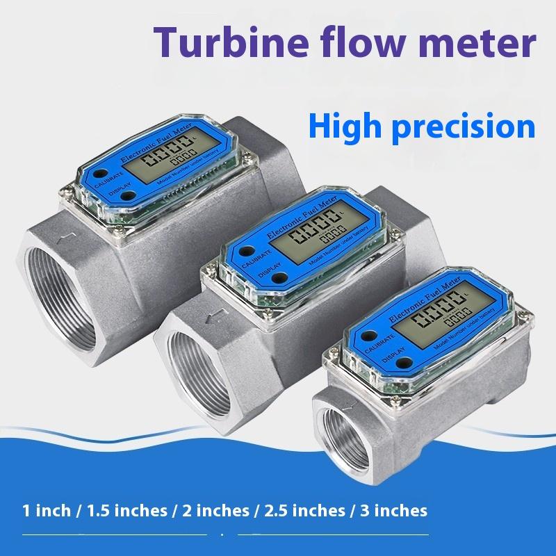 HIgh Precsion K11 1.1 Inch Turbine Flow Meter LCD Digital Display for Diesel Water Methanol Measurement Tool