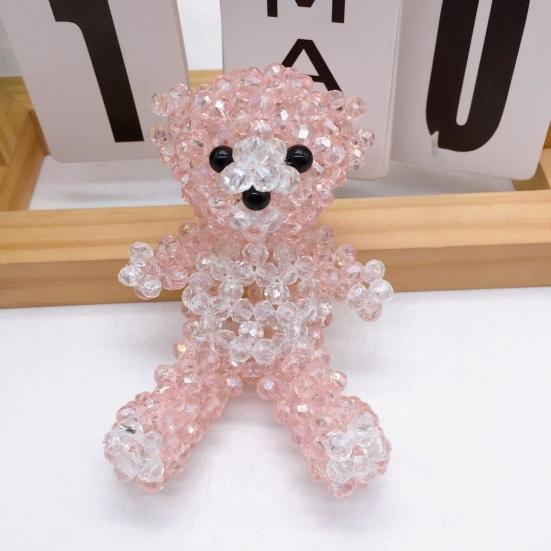 Keychain Pendant, Cartoon Bear Handcrafted Metal Keychain with Glossy Realistic Surface, DIY Animal Beading Kit for Backpack or Handbag