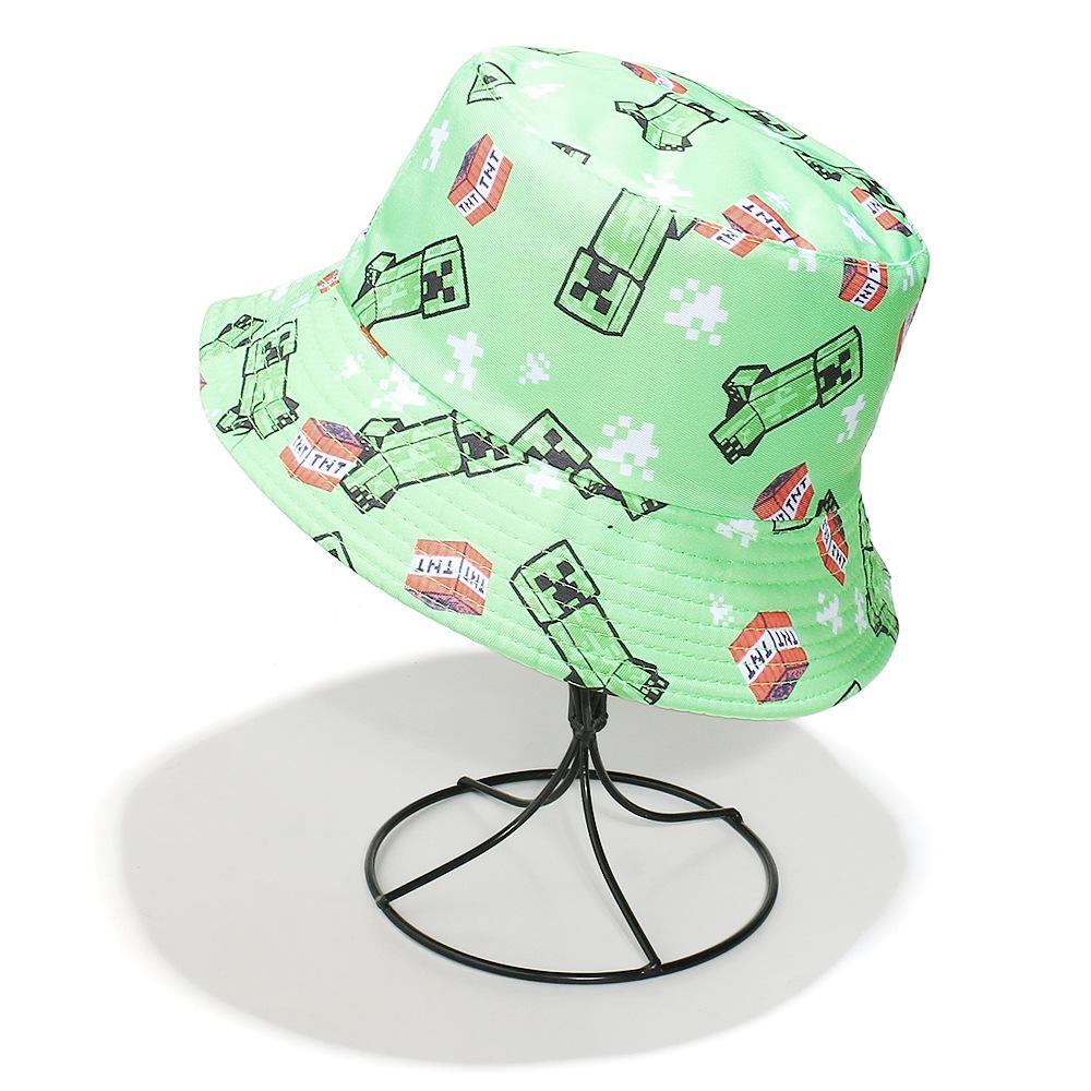 European and American trend versatile sun hat summer new minecraft cartoon game bucket hat men and women
