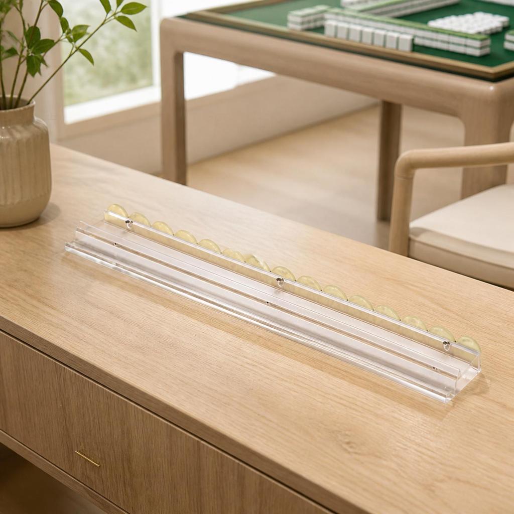 Mahjong Tile Rack with Edge Transparent Game Accessory