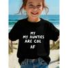 European Size Funny Cool Aunties Text Print T-Shirt Casual Graphic Tee.comfortable for Everyday Wear