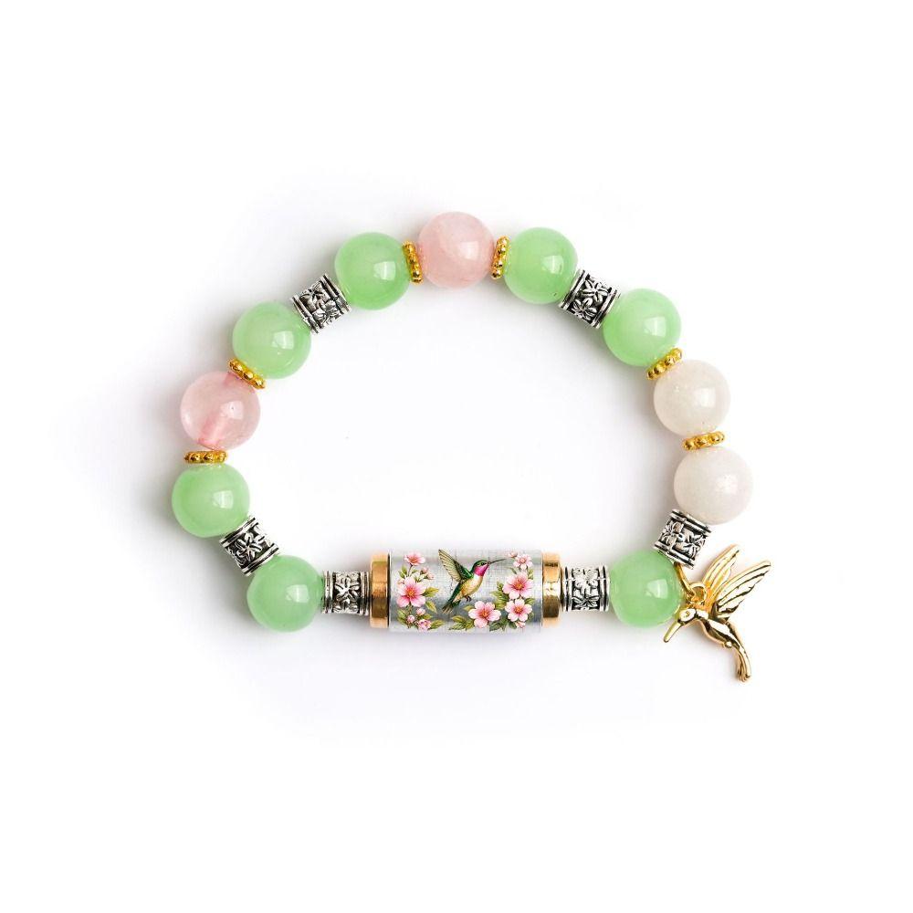 with Pendant Hummingbird Bracelet Elastic Beaded Bracelet Metal Tube Crystal Bracelet  Party Favors