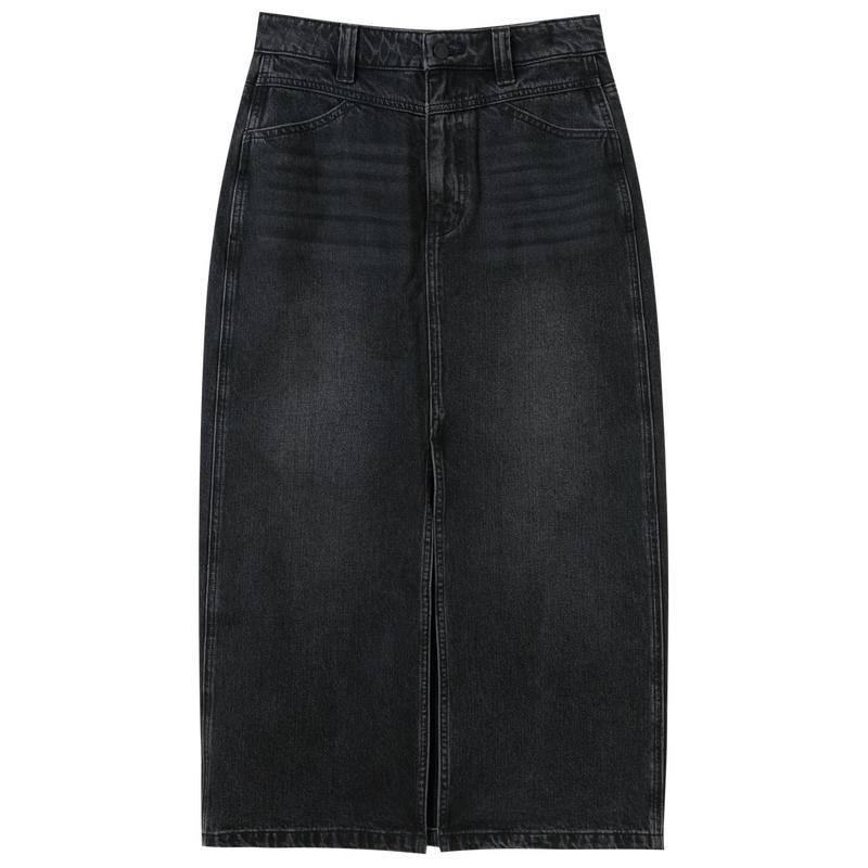 

Sancai Women s Retro High-Waist Denim Skirt
