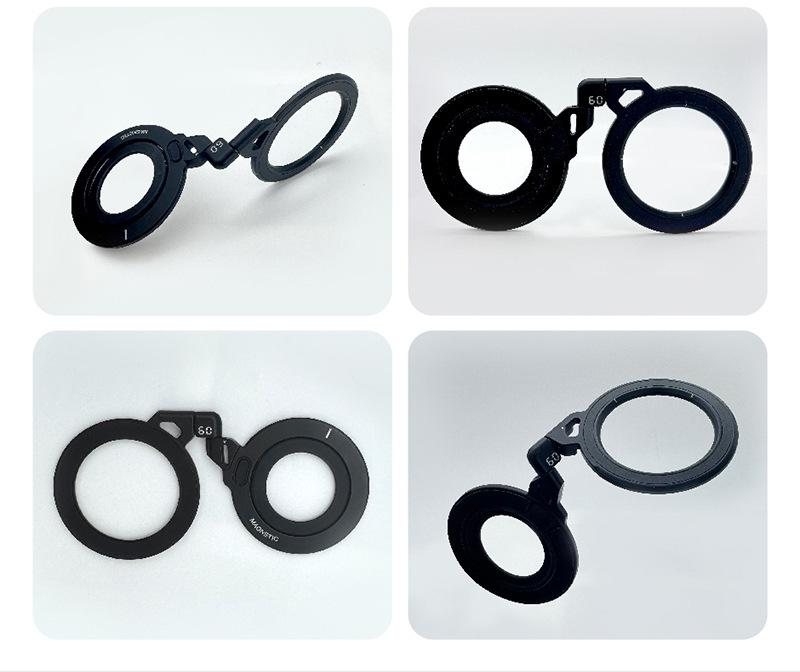 Aluminum Magnetic Ring Holder with N52 Magnets, Ultra-Thin, Portable, Multi-Angle Adjustable, Double-Sided Suction.