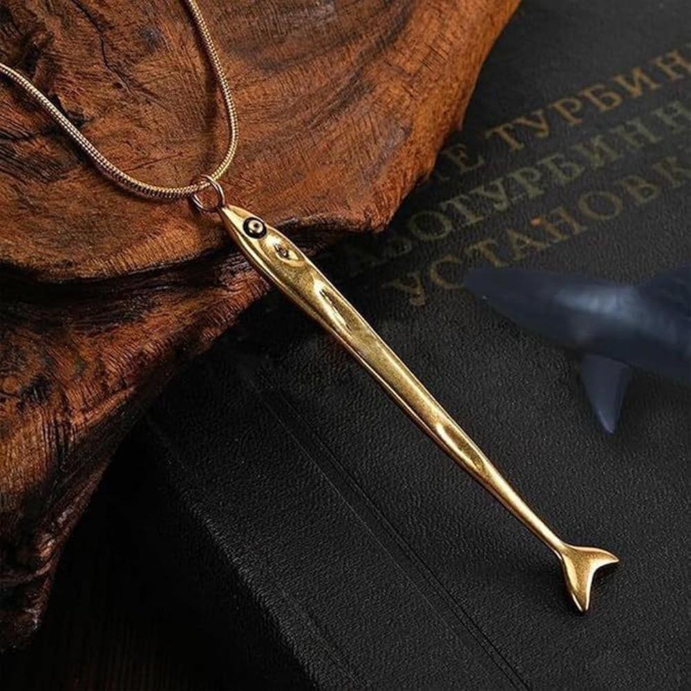 Zierlicher Meeresinspirierter Ketten Schmuck Leichtes Edelstahl Minimalistisch Wasserdicht Sardinen Fisch Mode Anhänger Halskette