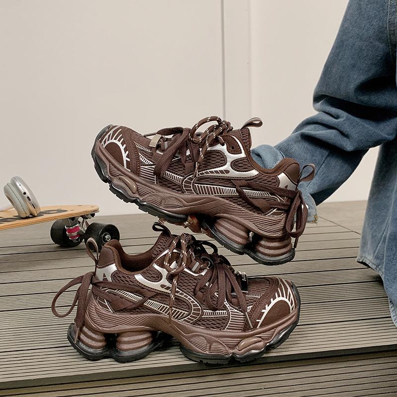 Gray dad shoes women's 2025 new autumn and winter popular platform sports women's shoes small height increase casual shoes