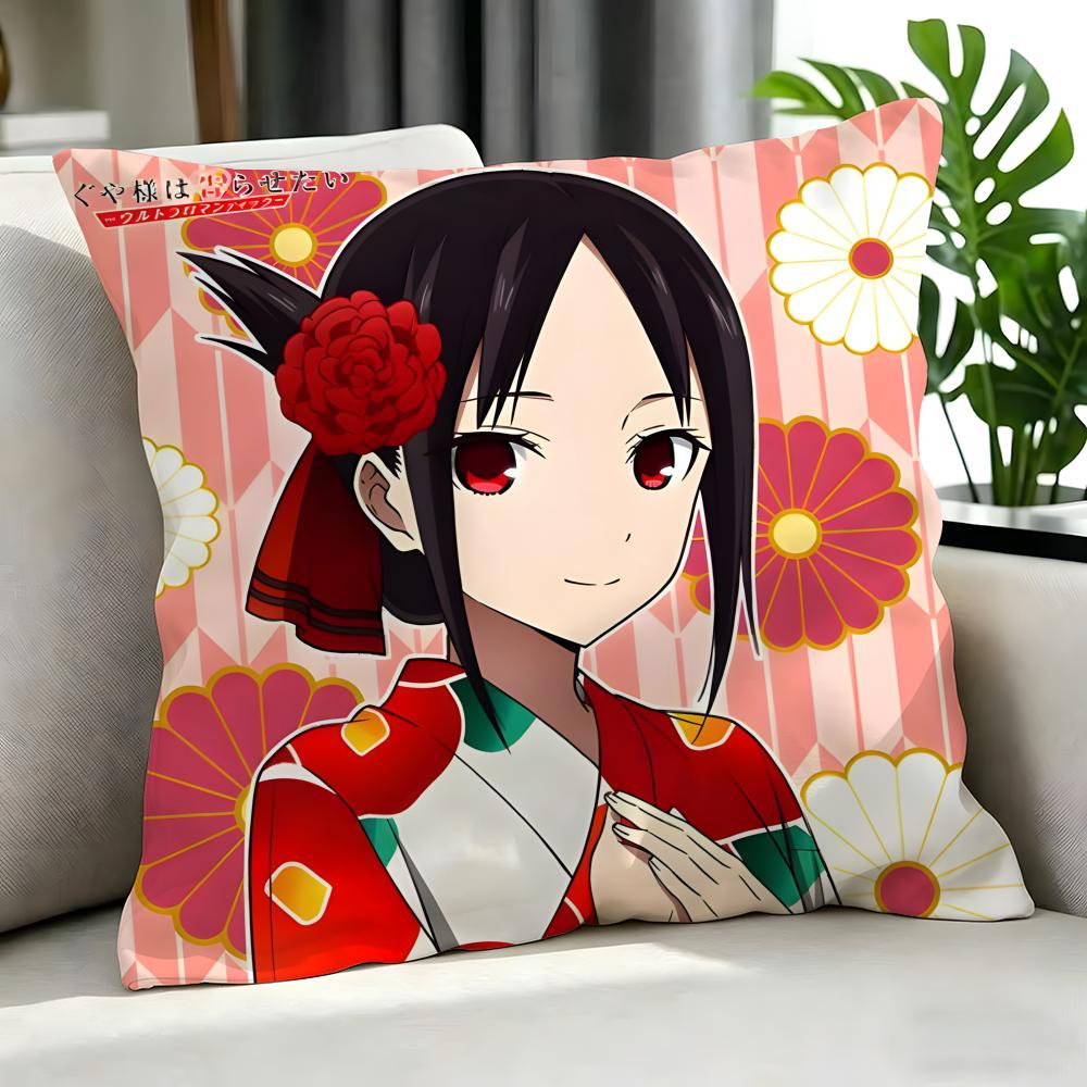 Anime Kaguya-Sama Love Is War Cushion Cover Cushion Cover Set 4Pcs 50X50 45X45 40X40 Pillowcase Decorative Sofa Home Decor
