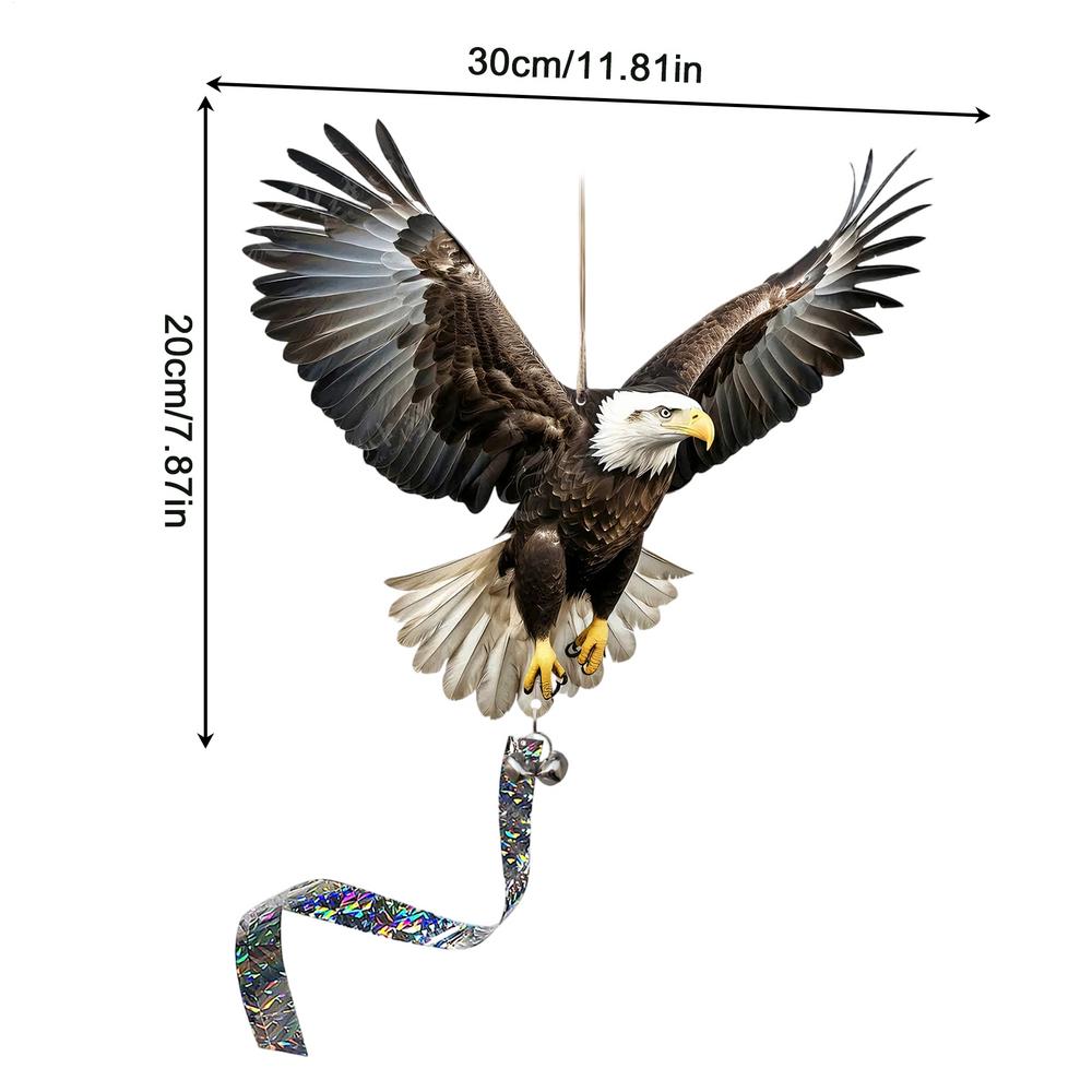 

Scare Birds Away Pendant 2D Acrylic Eagle Ornament With Reflective Strip Bird Reflectors To Keep Birds Away For Garden Yard