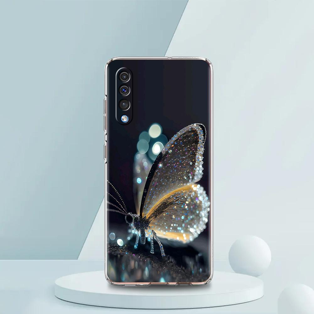 

Luxury Butterfly Glitter Clear Transparent Phone Case for Samsung Galaxy A16 A14 A12 A22 A24 A42 A02 A03S A06 A20 A30 A40 Cover Samsung A30