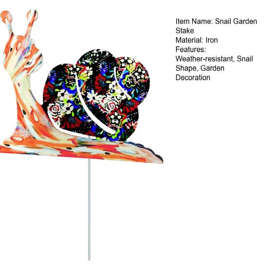 Metal Snail Garden Stake Decoration Weather-proof Indoor Outdoor Yard Lawn Patio Pathway Iron Colorful Snail Stake Stick Ornament