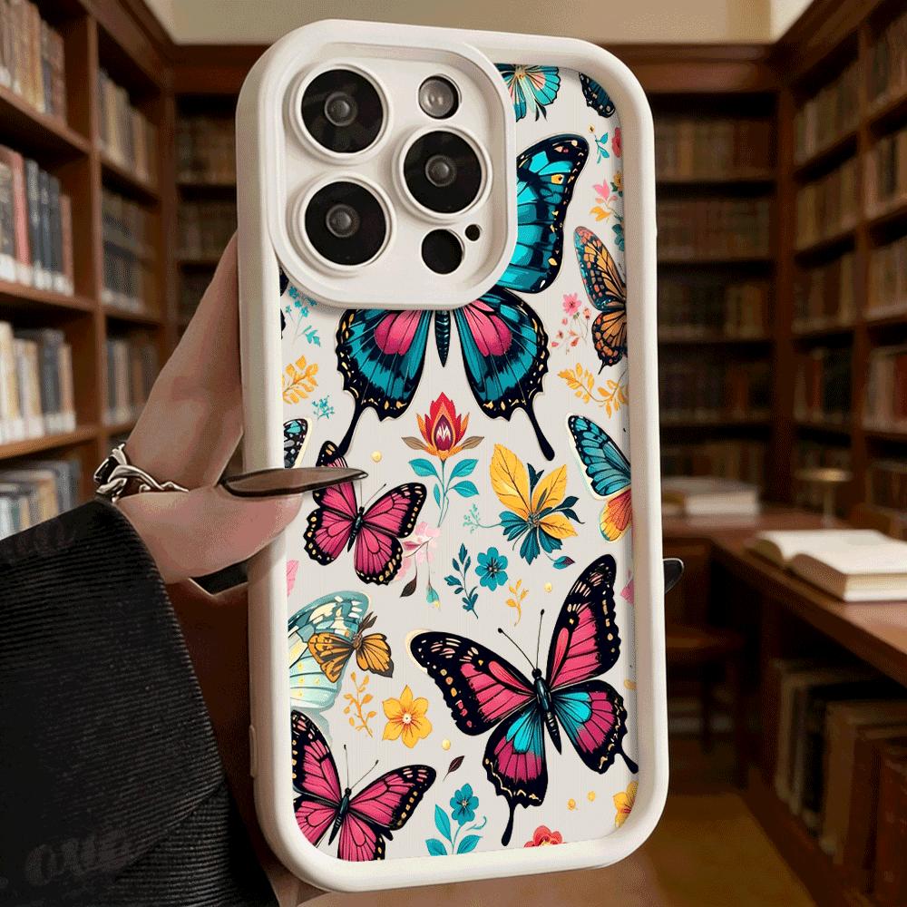 Colorful Butterfly Flower Luxury Anti-Slip TPU Phone Case For Xiaomi Redmi Note 15 14 13 12 11 10 9 Pro Full Protective Cover