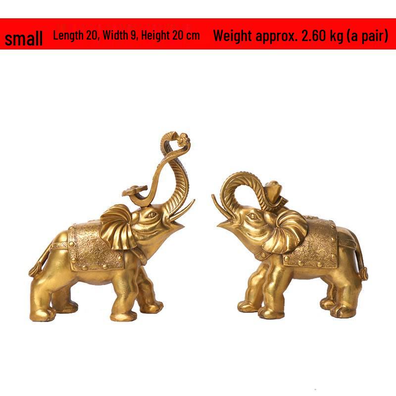 Lucky Elephant Copper Yuanbao Ornament