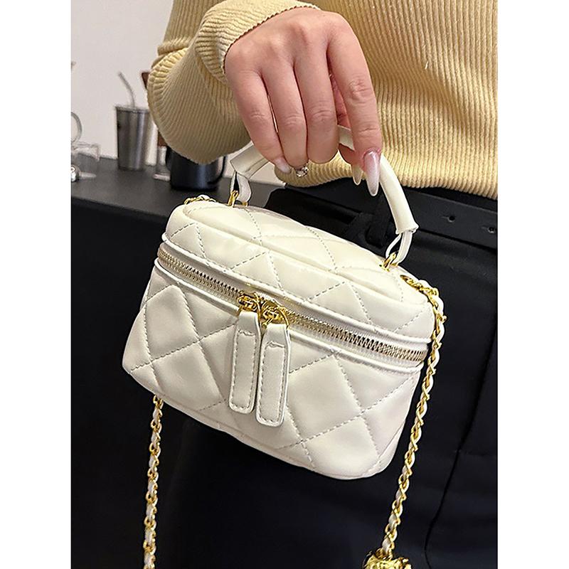 Bolso bandolera ligero de lujo con minicadena, pequeño, cuadrado, informal, sencillo, con diseño a cuadros, bonito y fresco para mujer.