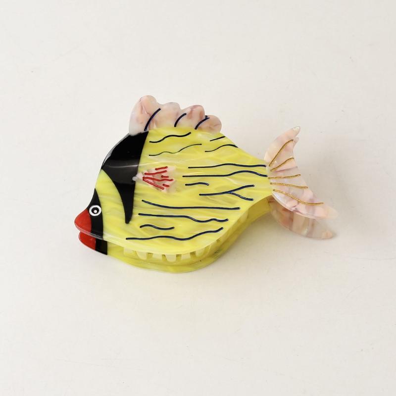 Cartoon Fish Pattern Acetate Hair Claw Summer Ocean Themed Durable Hair Clip for Women Party Dating Hair Accessory
