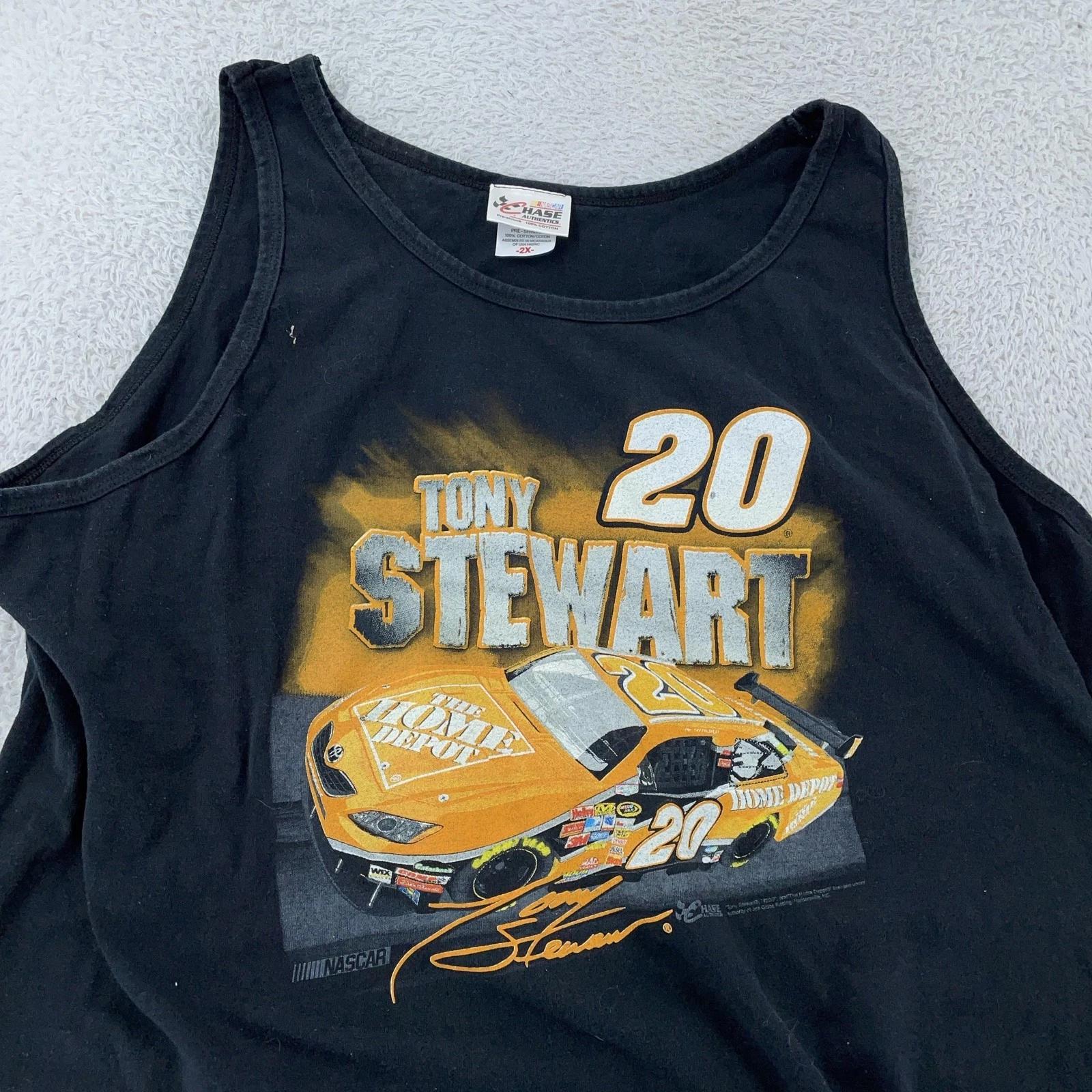 Vintage Tony Stewart Shirt Tank Top Mens XL/2XL Black NASCAR Home Depot Chase 2XL