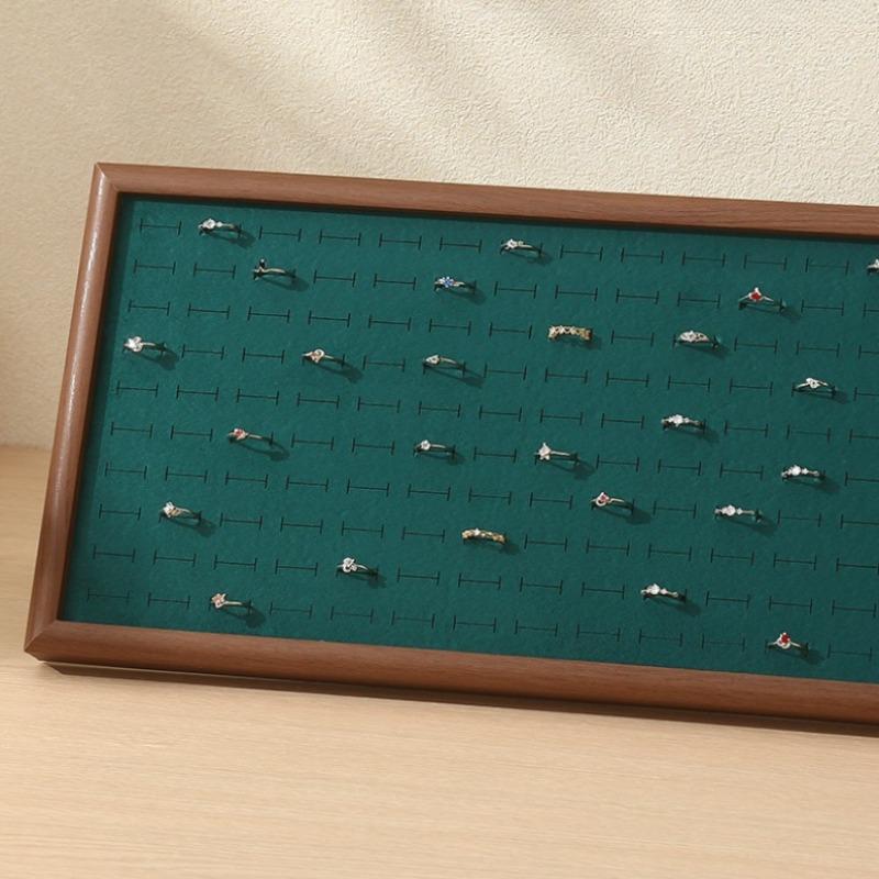 Wooden Jewelry Displays Tray Rings Jewellery Showcase Pallet Large Capacity Ring Organizer Tray Household Trinket Storage Salver