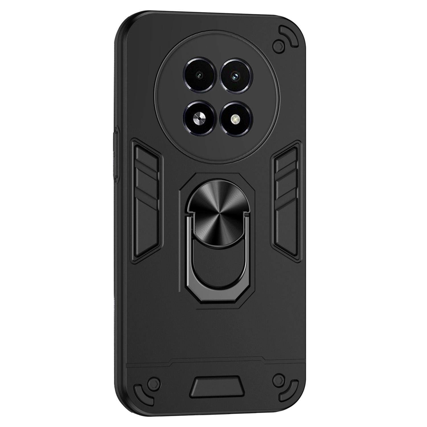 

For Realme 13 5G Case PC+TPU Drop Defend Phone Cover with Ring Kickstand A