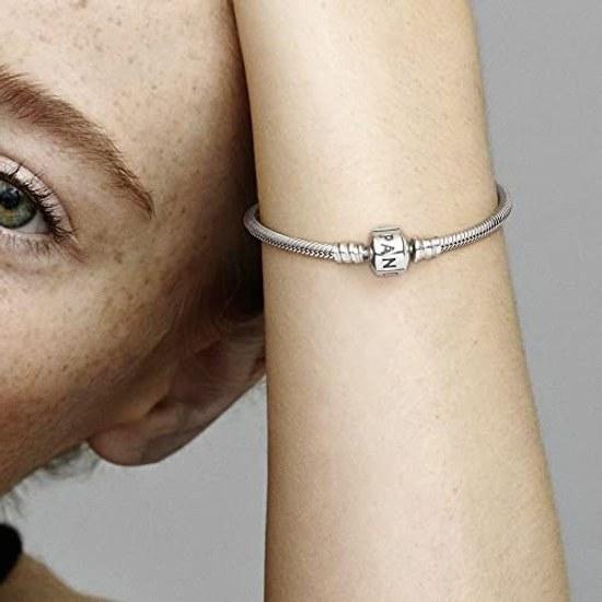 Pandora Jewelry Iconic Moments Snake Chain Charm Sterling Silver Bracelet