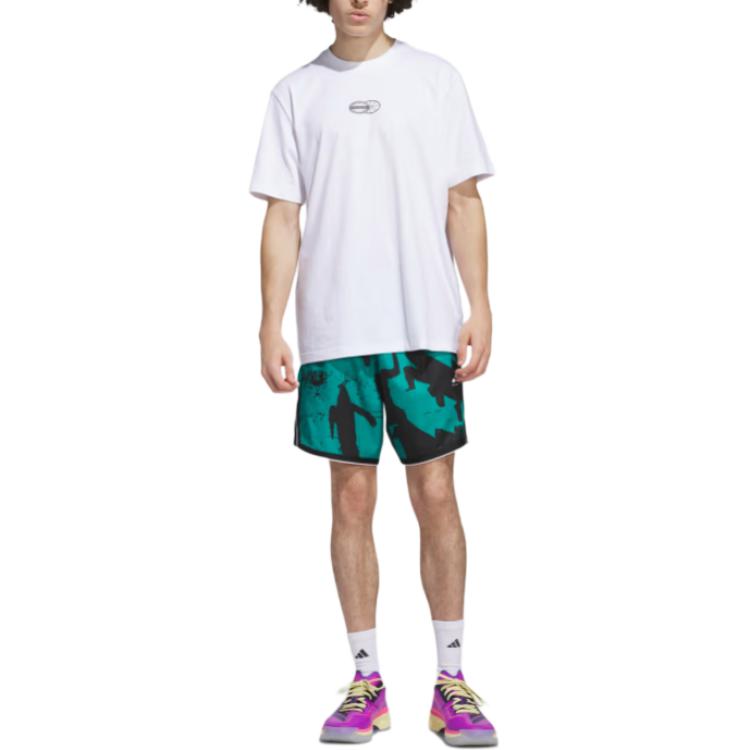 Adidas Basketball Get Buckets Graphic Pullover Comfortable Short Sleeve T-Shirt Men Tops White JI7116