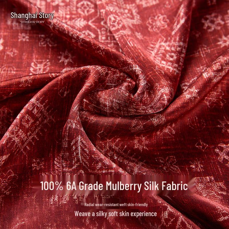 Shanghai Story 100% Silk Satin Square Scarf