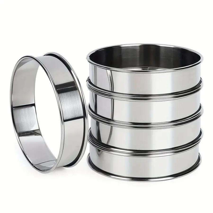 Stainless Steel Double Rolled Edge Mousse and Bread Tower Mold Cookie & Cake Ring for Baking.