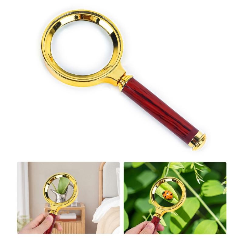 10X Handheld Magnifying Glass Shatterproof Reading Magnifier for Seniors and Kids,Non-Slip Handle Magnifier