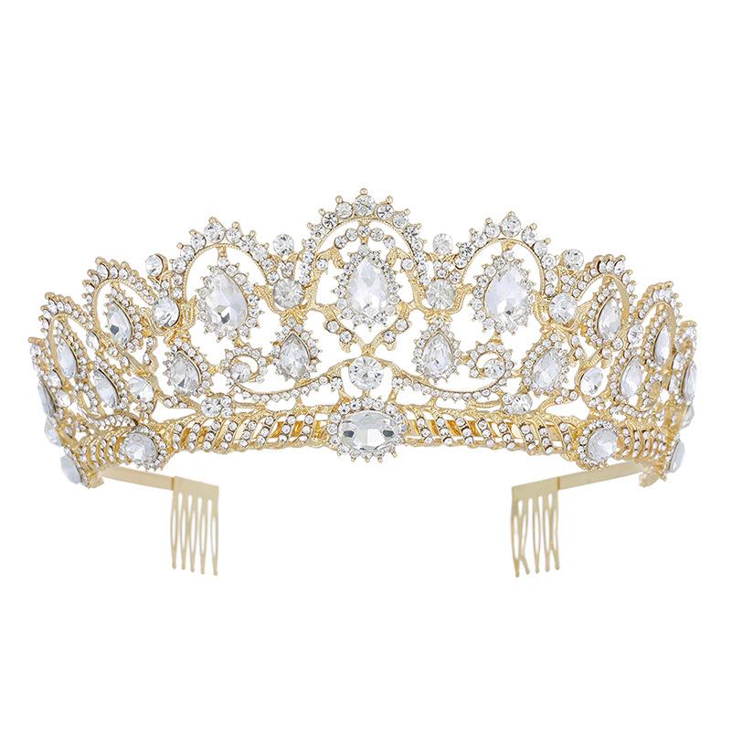 Korean Red Rhinestone Wedding Hair Accessories Popular Bridal Crown Wedding Accessories
