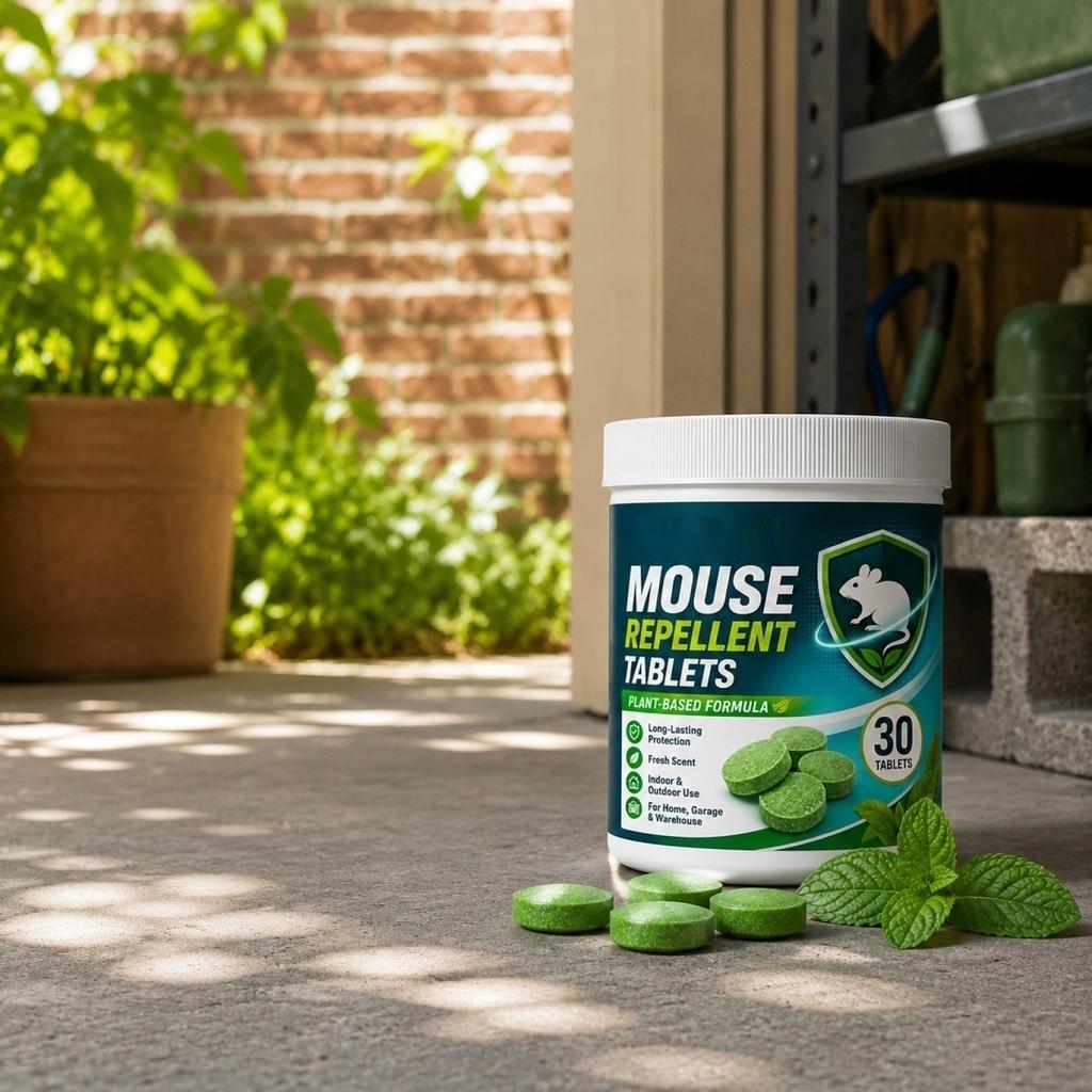 Mouse Repellent Tablets Plant-Based Formula Long-Lasting Protection for Indoor Outdoor Use Garage Warehouse Storage Room