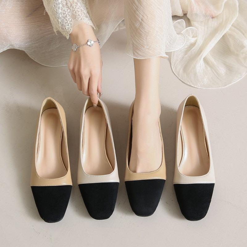 Spring and Autumn simple color matching commuting daily one-pedal loafer single shoes women's versatile classic large size