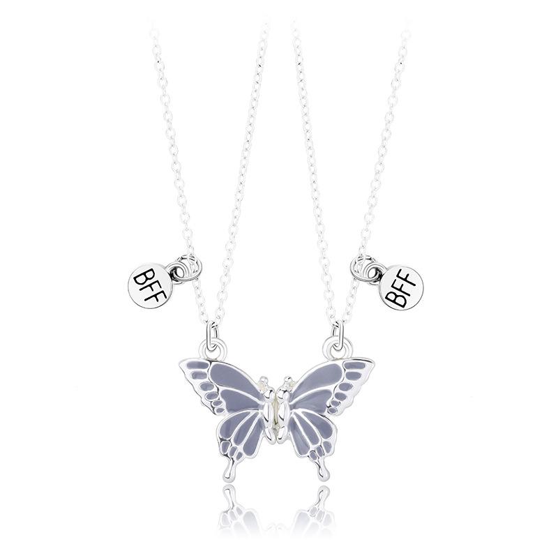 Magnetic Butterfly Necklace Set - BFF Best Friend Jewelry