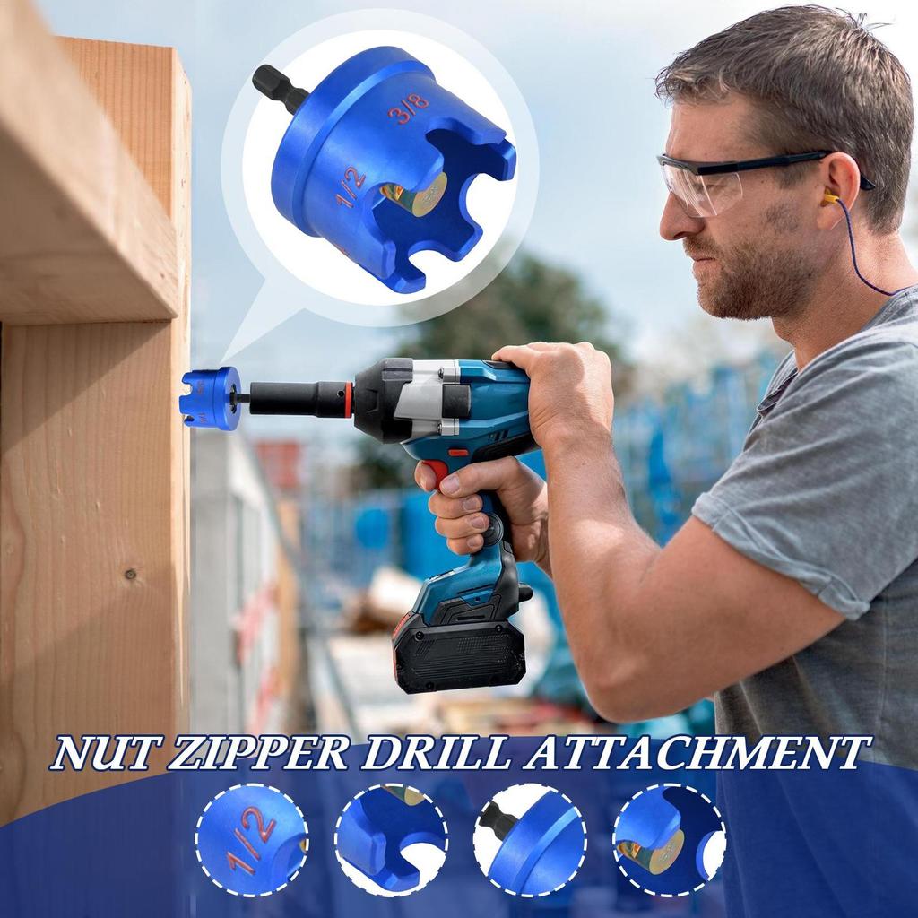 All Thread Nut Driver Fast Extractor Tool Aluminum Alloy Quick Nut Bolt Removal Attachment for Construction Home Furniture