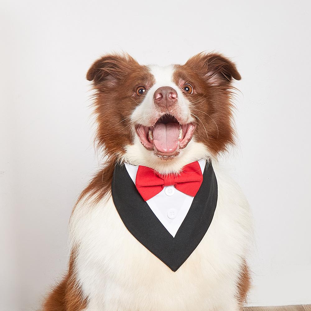 Multicolor British Style Dog Bandana - Wedding Pet Triangle Scarf