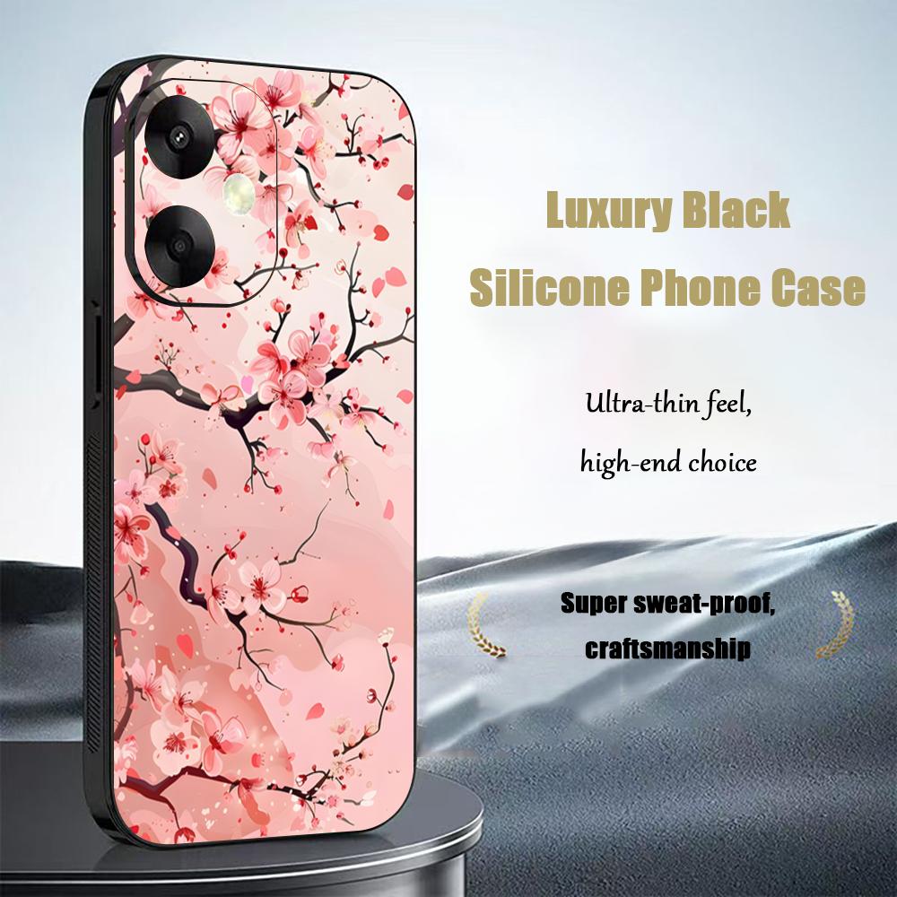 Cherry blossoms picture Art Phone Case For Xiaomi Redmi 14C 13C 12C Note14 13 12 11 10 Pro Plus S Soft Black Phone Cover