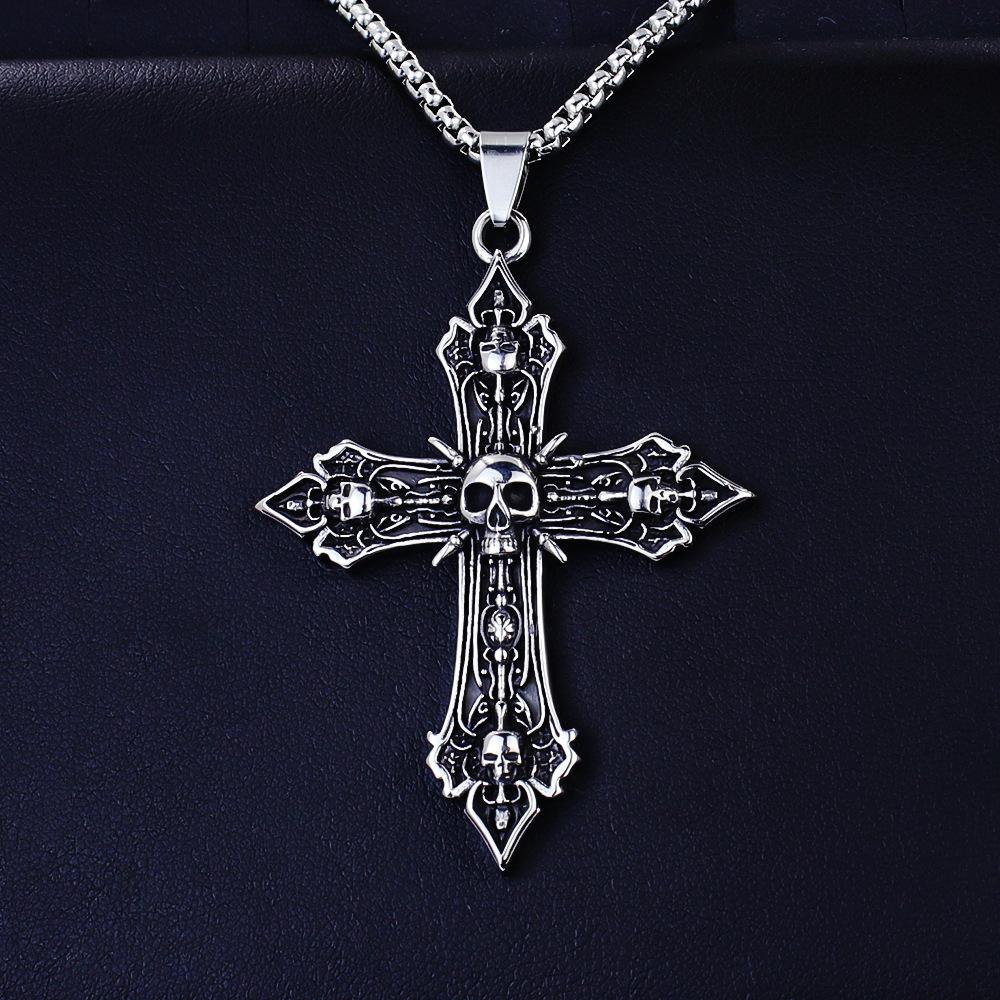 Necklace Baroque Skull Cross Popular Hollow Pendant
