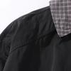 Men's Plaid Patchwork Lapel Jacket - Trendy Autumn Streetwear, Casual Loose Fit, Versatile Design.