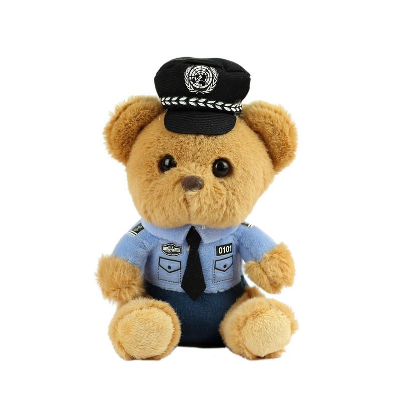 Traffic Delightful Police Teddy Bear Plush Toy Keychain For Cars And Bikes