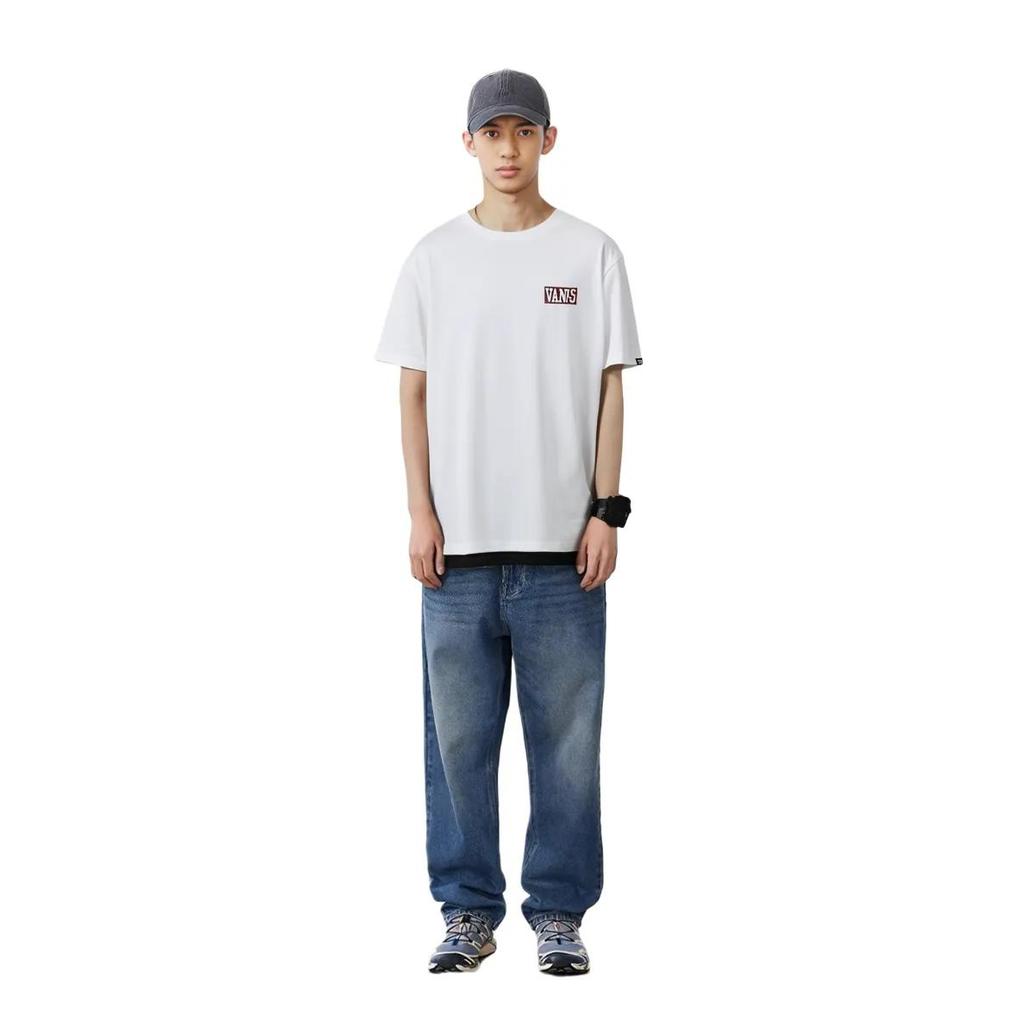 Vans T-Shirts Unisex White Crew Neck Moderate Straight Fit (Unisex) T-Shirts VN00090GWHT