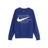 Nike Embroidered Swoosh Crew Neck Sweatshirt Men Tops Black Blue CJ4872-455