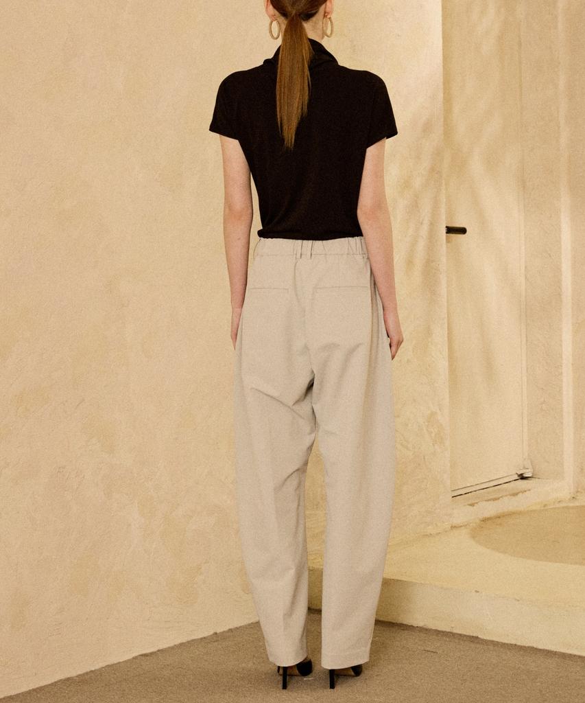 PADO SEOUL Stretch Nylon Barrel Pants Beige