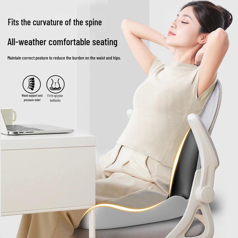Ergonomic Car Seat Cushion with Integrated Backrest & Lumbar Support