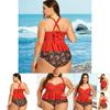 Fashion Woman Summer Sexy Plus Floral Peplum Size Swimsuit Tankini Swimwear For Elegance And Comfort