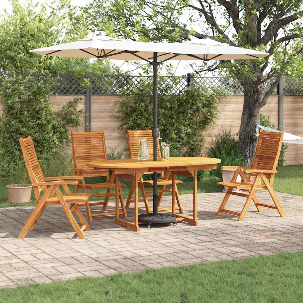 Garden Dining Set 5 pcs Brown Solid Acacia Wood