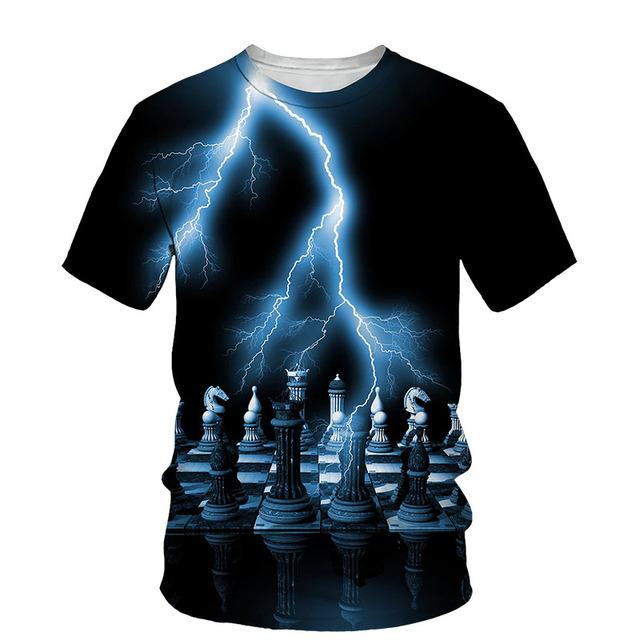 Men Fashion Short Sleeve 3d Print T Shirt Round Neck Summer Plus Size Tees