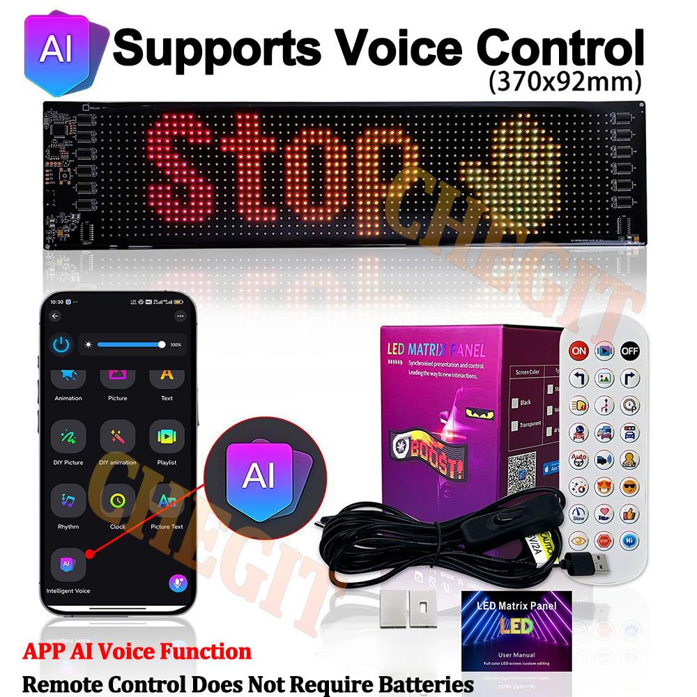 New Eye LED Sign Truck Scrolling Advertising APP Voice Control Light Custom Text Pattern Animation Programmable Display for Car
