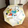 1pc Pippi Horseback Riding Automatic Folding Umbrella, Portable Collapsible Design, Casual Outdoor Accessory L1127132