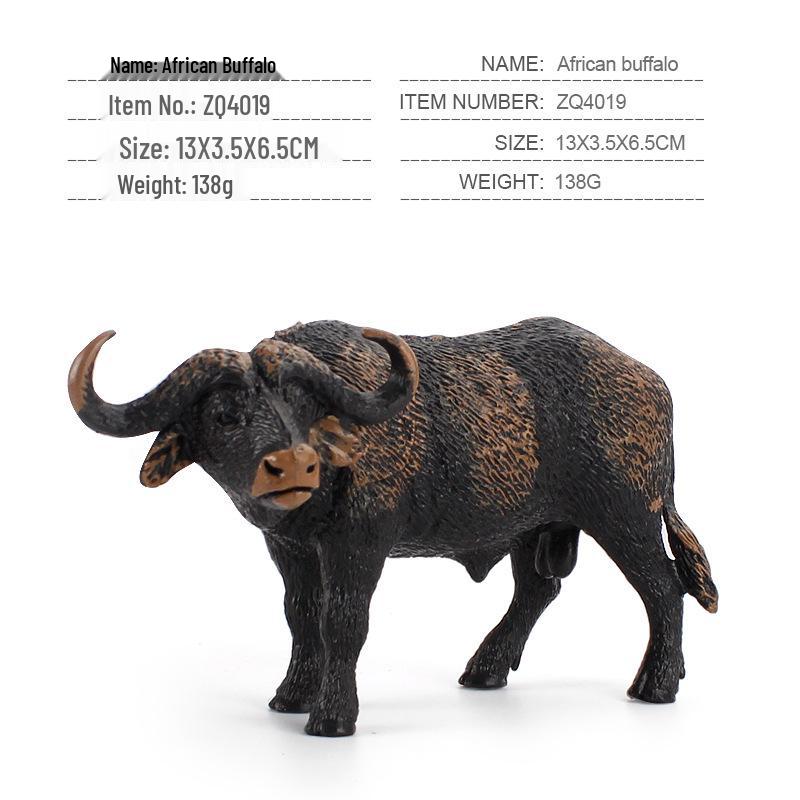 Animal Model Set: Cow, Buffalo, Ox, Rhinoceros, Bison, Bull - Educational Farm Toys for Kids