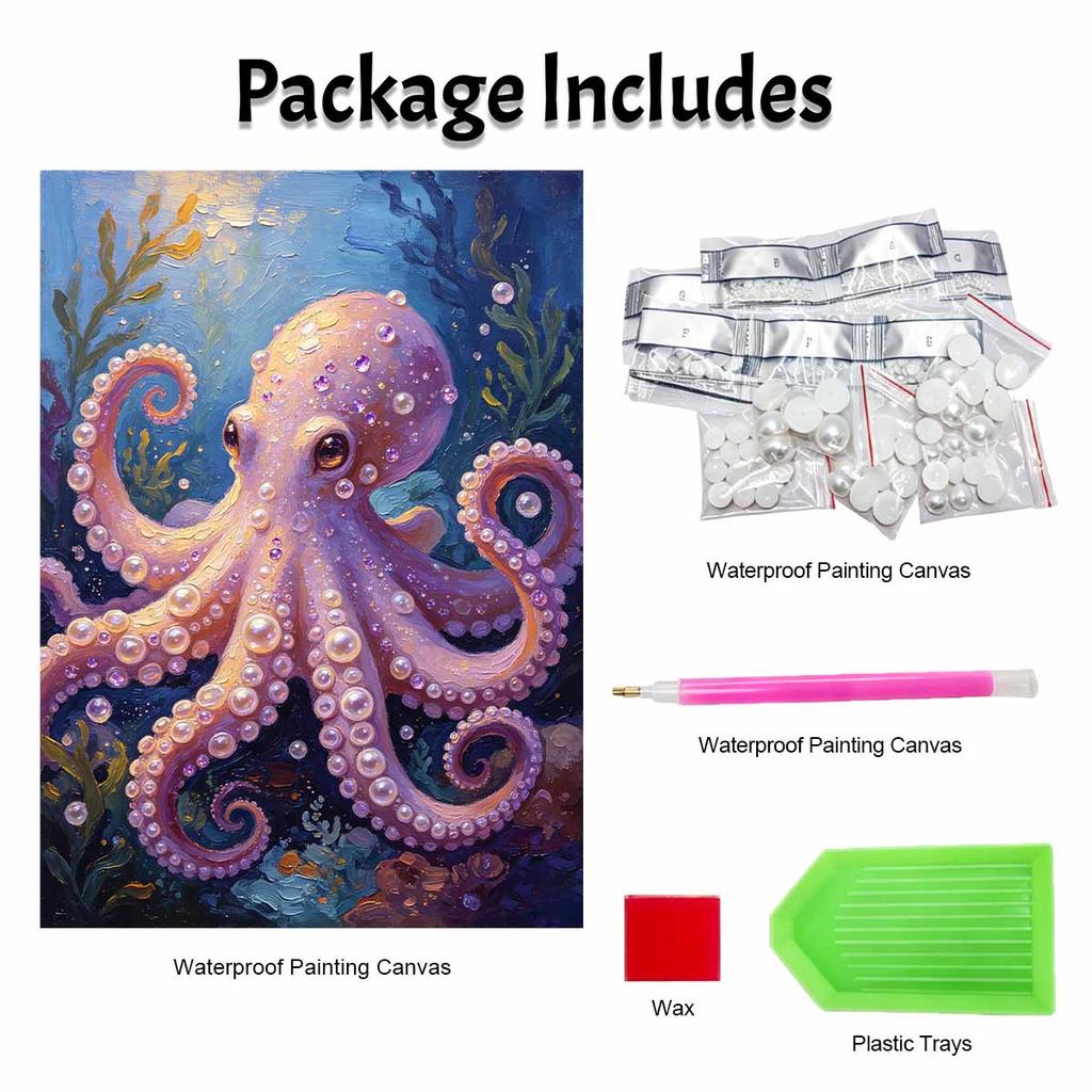 Pearl octopus painting kit painting art handmade diy home decoration painting