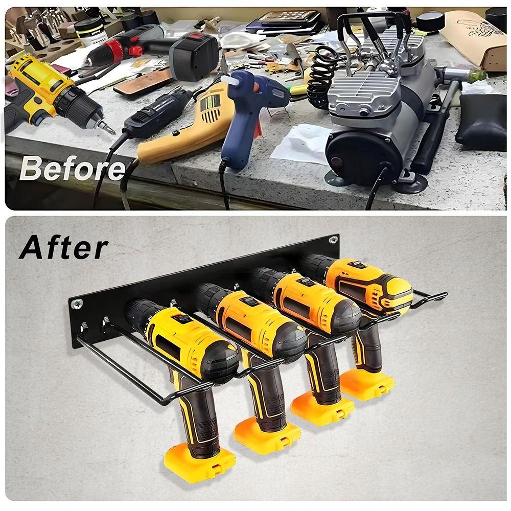 Wall-mounted Power Tool Rack Accessories Drill Holder Durable Organizer Rack  Tool Storage