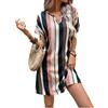 Women's Striped V-neck Dress Spring Summer Fashion Casual A-line Dress