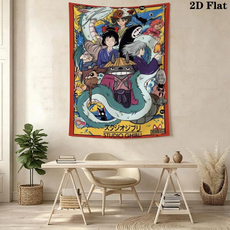 Prinzessin Mononoke Mythische Reise Wandteppich Wandmontage Mode Druck Hintergrundtuch Weihnachtsgeschenk Weich